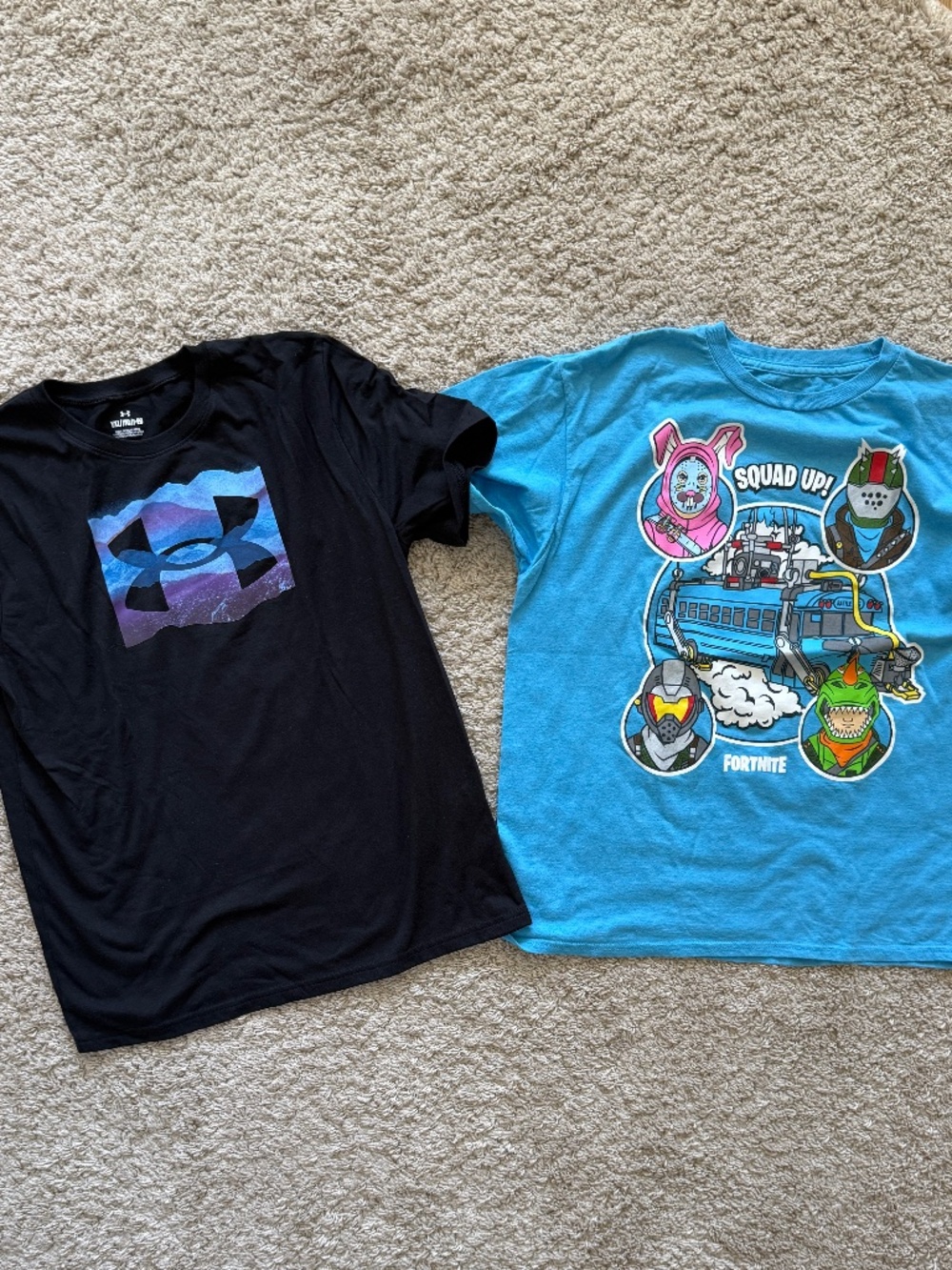 2-Pack Boys XL Shirt Bundle Under Armour & Fortnite Tee